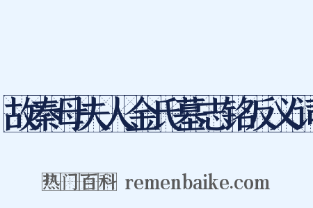 故秦母夫人金氏墓志铭反义词是什么意思的图片